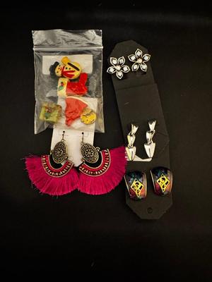 Earring and Christmas Button Cover Lot