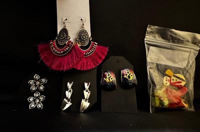 Earring and Christmas Button Cover Lot