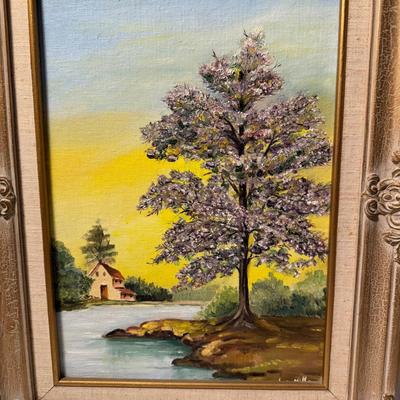 Original Landscape Painting in Ornate Frame (P-BM)