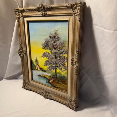 Original Landscape Painting in Ornate Frame (P-BM)