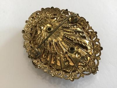 Vintage Ceramic Aurora Borealis Brooch