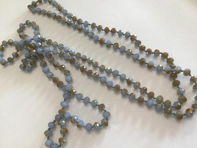 Rondelle crystal Pale Blue copper Necklace