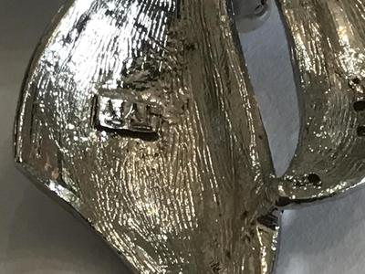 Crystal Bow Brooch Marked