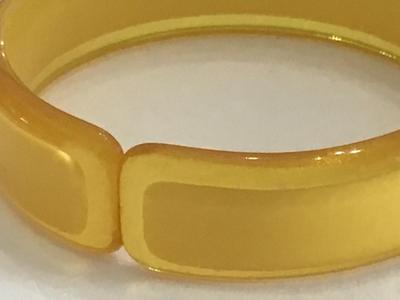 Clear and Yellow Stripe Vintage Bangle