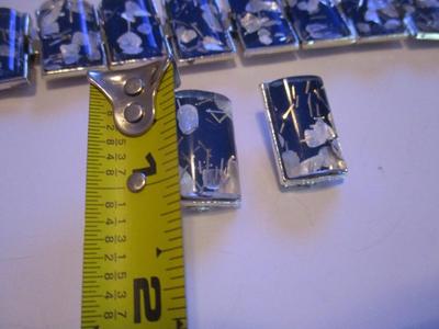 Lucite Style Segmented Confetti Bracelet & Clip On Earrings #40