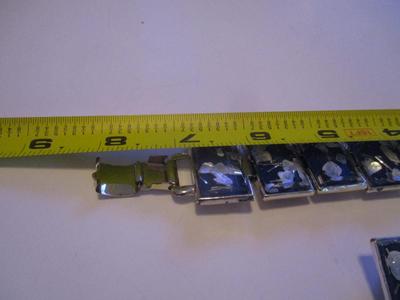 Lucite Style Segmented Confetti Bracelet & Clip On Earrings #40
