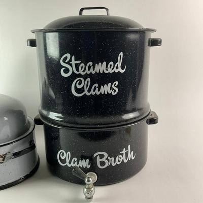 465 Enamel Steamer Pot And Crock Pot