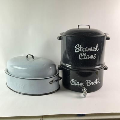 465 Enamel Steamer Pot And Crock Pot