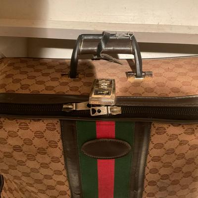 476 Set of Two Vintage Lark Monogram Luggage