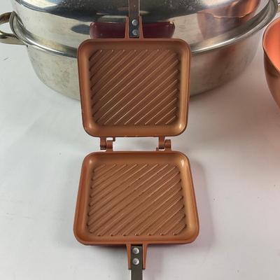 479 Cooking Ware - Copper Bowl, Crock & Grill Cheese Press