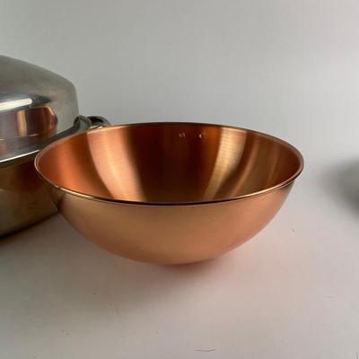 479 Cooking Ware - Copper Bowl, Crock & Grill Cheese Press