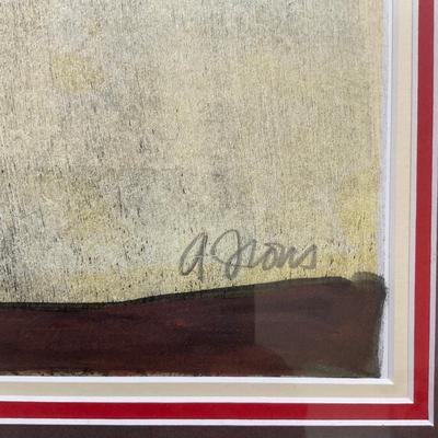 484 Signed Anne Irons Framed Original Mixed Media Watercolor Acrylic "Eve"
