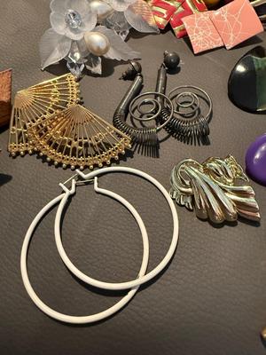Sale Photo Thumbnail #256: This is for a large lot of earrings. I would say most of them are like 80s and 90s. Very cool.