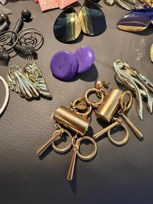 Sale Photo Thumbnail #258: This is for a large lot of earrings. I would say most of them are like 80s and 90s. Very cool.