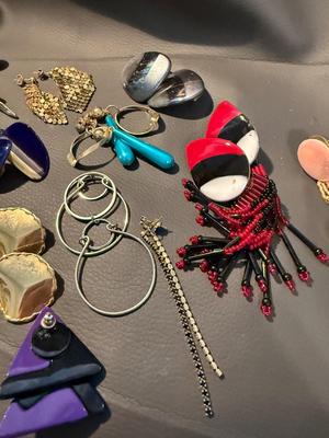 Sale Photo Thumbnail #260: This is for a large lot of earrings. I would say most of them are like 80s and 90s. Very cool.