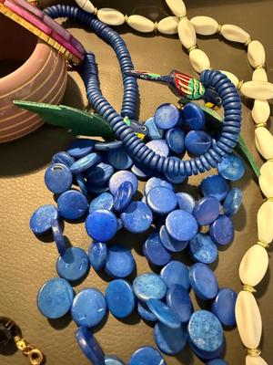 Sale Photo Thumbnail #265: This is for a lot of Vintage plastic necklaces and a bracelet that is from PC designs from India