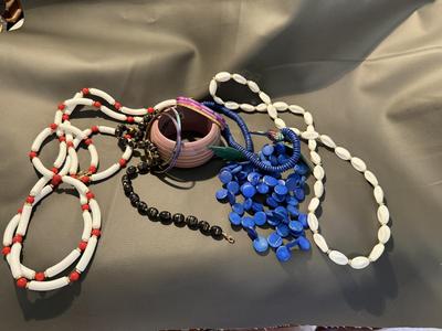 Sale Photo Thumbnail #263: This is for a lot of Vintage plastic necklaces and a bracelet that is from PC designs from India