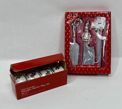 Sale Photo Thumbnail #353: New, in original boxes. Christmas-themed napkin rings.