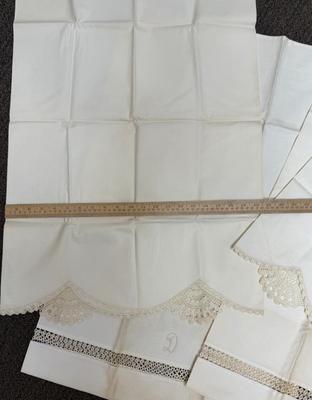 Sale Photo Thumbnail #239: These have some lines  and some discoloration from storage, but otherwise in good condition. Made of soft cotton.