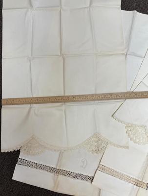 Sale Photo Thumbnail #238: These have some lines  and some discoloration from storage, but otherwise in good condition. Made of soft cotton.