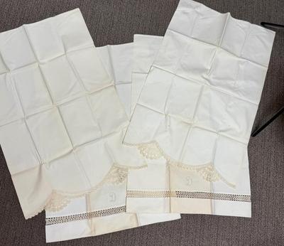 Sale Photo Thumbnail #241: These have some lines  and some discoloration from storage, but otherwise in good condition. Made of soft cotton.