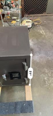 Sale Photo Thumbnail #293: This is a great size safe! It is heavy and you will need someone to help you load it. The combination I was given does not work. However, I have the paperwork and phone number to the company and they can change the combination. The measurements are in the