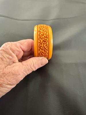 Sale Photo Thumbnail #337: This is for a beautiful Bakelite carved looking bracelet. Omg! I love this it’s beautiful! It’s a must have!