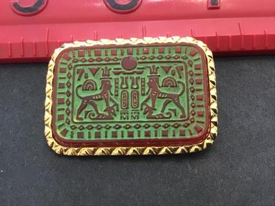 Marvella Egyptian Revival Glass Brooch
