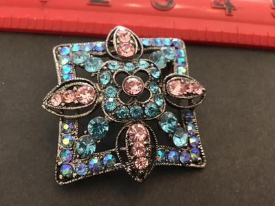 Beautiful Pink and Blues Brooch