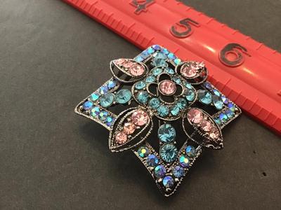 Beautiful Pink and Blues Brooch