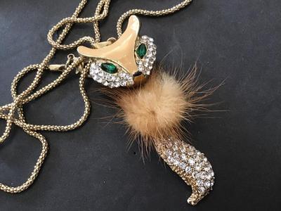 Fury Fox Rhinestone Necklace