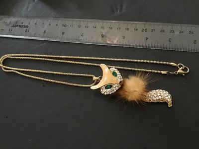 Fury Fox Rhinestone Necklace
