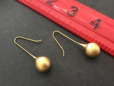 Brushed Orb Drop Earrings