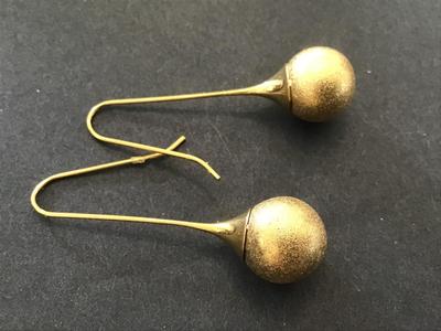 Brushed Orb Drop Earrings