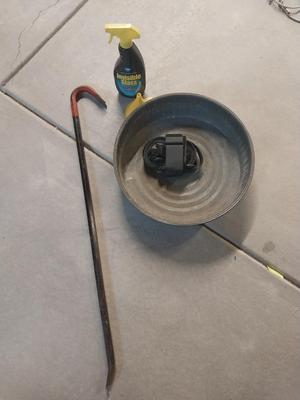 KALVANIZED OILPAN-TIEDOWNS-LONG HANDELED CROWBAR