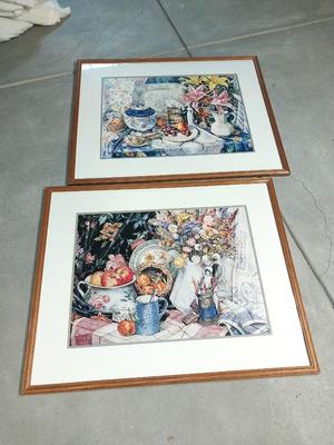 TWO FRAMED COLORFUL PICTURES