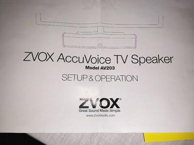 ZVOX ACCUVOICE TV SPEAKER WITH REMOTE