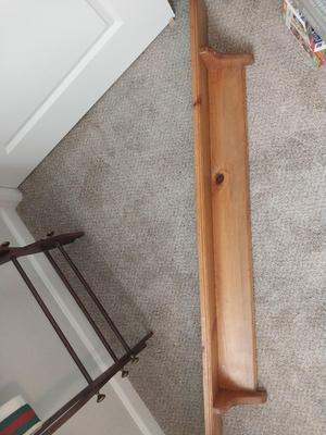 WOODEN WALL SHELF AND LUGGAGE HOLDER
