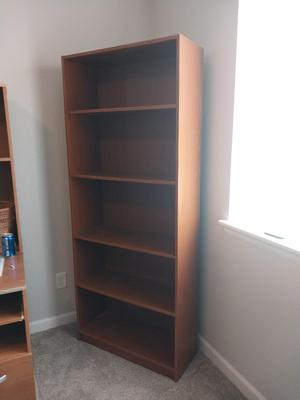 WOODEN FIVE SHELF BOOKCASE