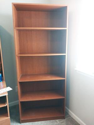 WOODEN FIVE SHELF BOOKCASE