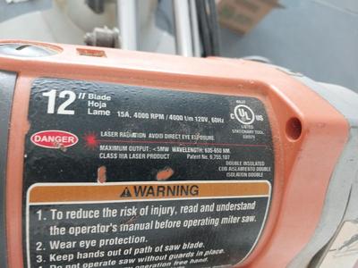 RIDGID DUEL BEVEL SLIDING MITER SAW ON MOBIL STAND