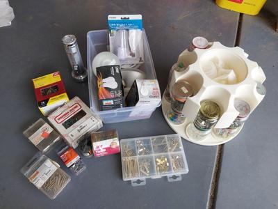 HARDWARE -HARDWARE HOLDER AND LIGHTBULBS