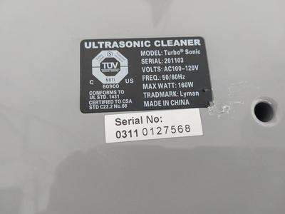 LYMAN TURBO SOINIC ULTRASONIC CLEANER AND ULTRASONIC CLEANER SOLUTION