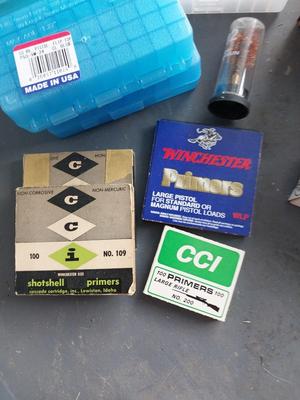 PRIMERS-HOLDERS AND BULLET LUBRICANT