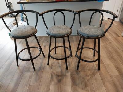 THREE MATCHING BAR STOOLS