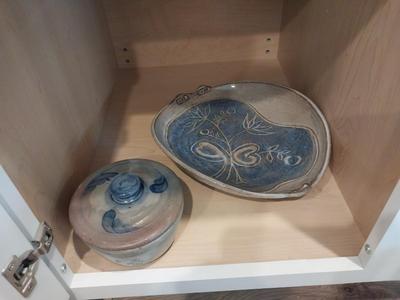 CLAY PLATTER AND DISH WITH LID