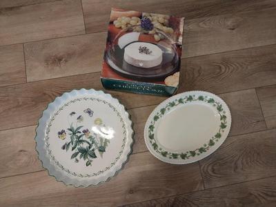 CHEESE DISH-PIE DISH AND PLATTER