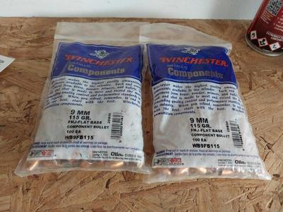 TWO WINCHESTER 9MM COMPONENTS -SMOKELESS POWDER AND CASE LUBE