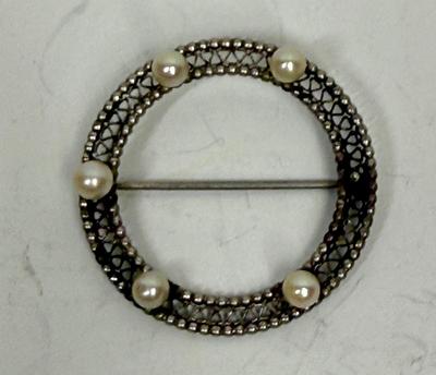 Sale Photo Thumbnail #269: Approx. 1.5" across, missing 1 pearl.