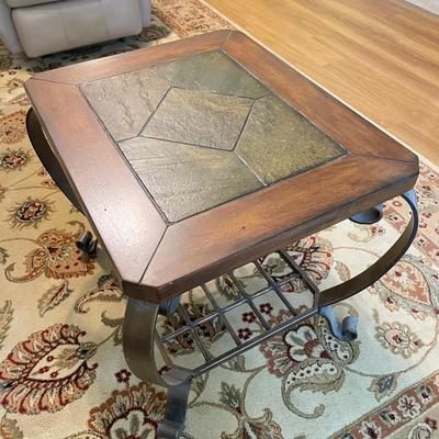 Wood and Metal End Table